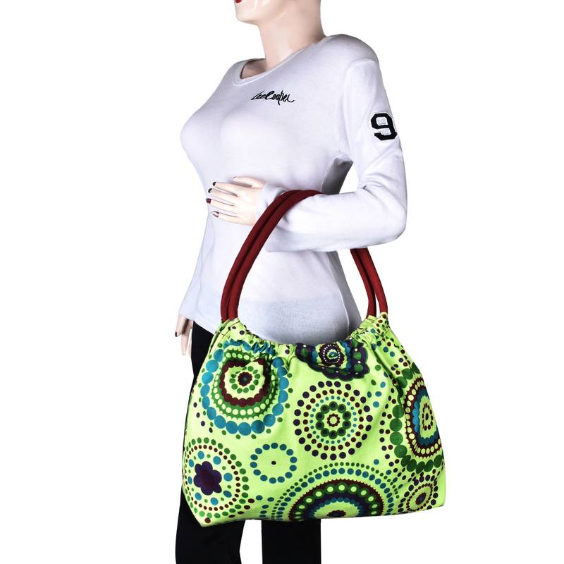 Orb Green Canvas Shoulder Bag