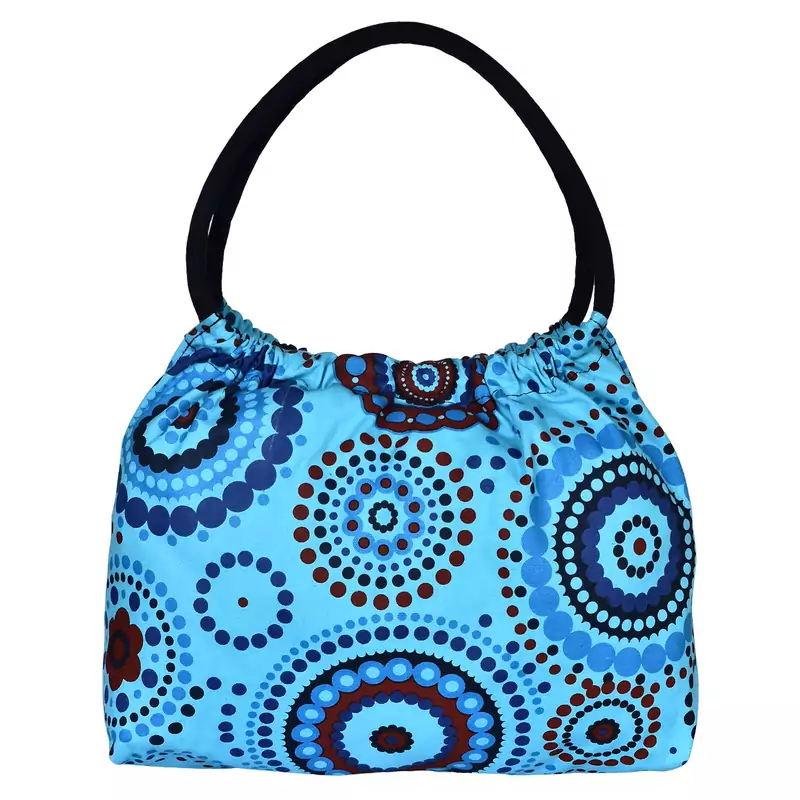 Orb Blue Canvas Shoulder Bag