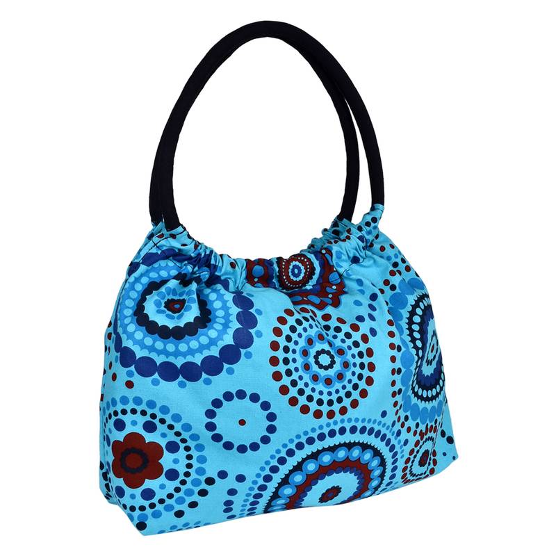 Orb Blue Canvas Shoulder Bag