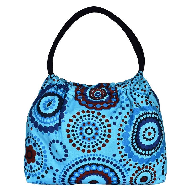 Orb Blue Canvas Shoulder Bag
