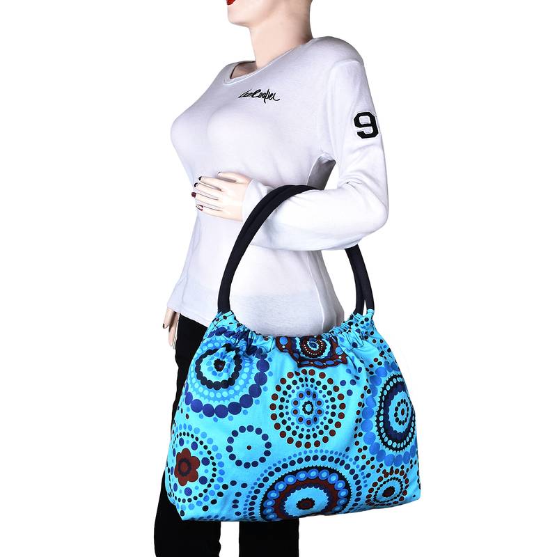 Orb Blue Canvas Shoulder Bag