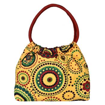 Orb Yellow Canvas Shoulder Bag 1
