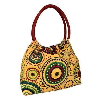 Orb Yellow Canvas Shoulder Bag 2