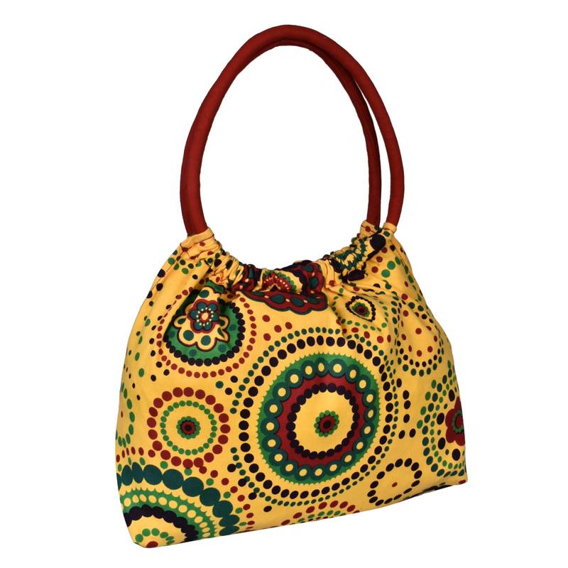 Orb Yellow Canvas Shoulder Bag