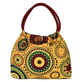 Orb Yellow Canvas Shoulder Bag 3