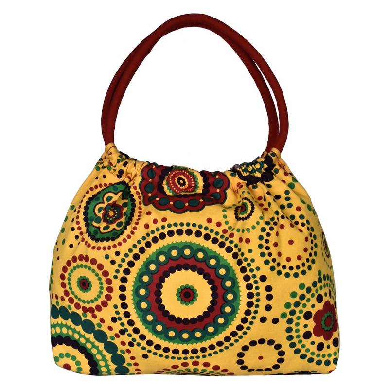 Orb Yellow Canvas Shoulder Bag