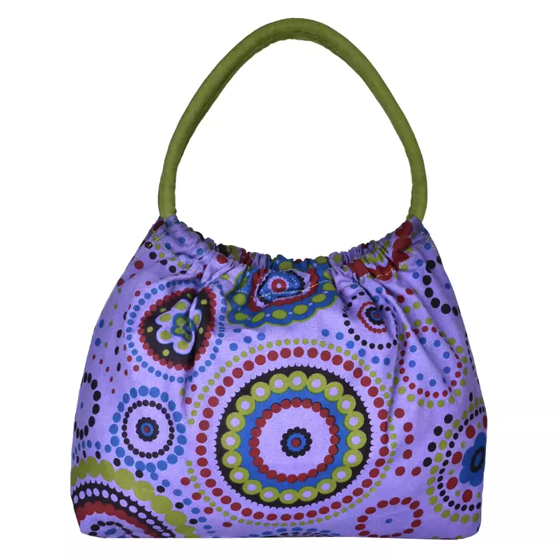 Orb Purple Canvas Shoulder Bag