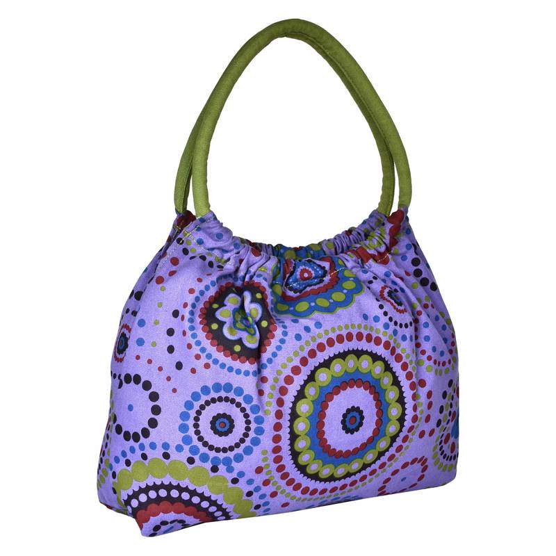 Orb Purple Canvas Shoulder Bag