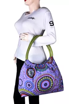 Orb Purple Canvas Shoulder Bag