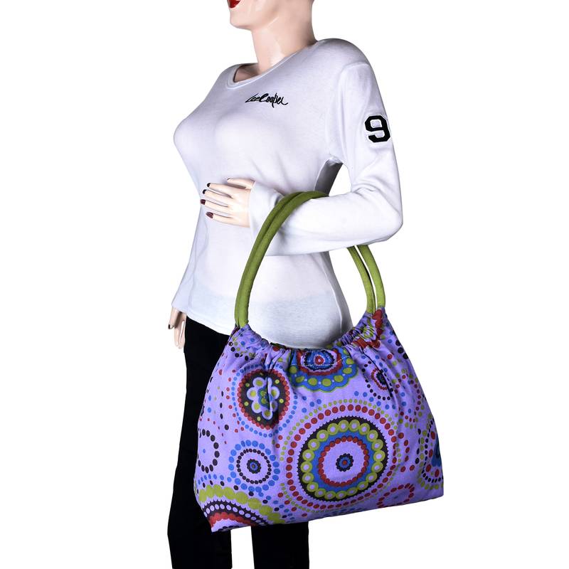 Orb Purple Canvas Shoulder Bag