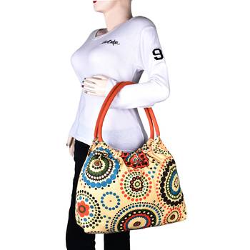 Orb Yellow Canvas Shoulder Bag 6