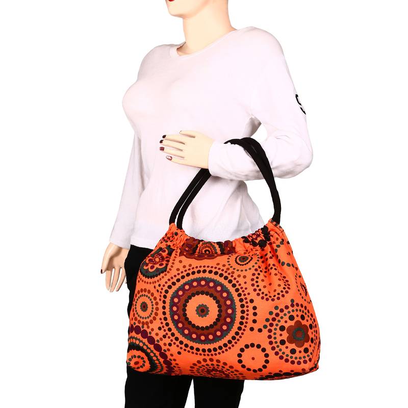 Orb Orange Canvas Shoulder Bag