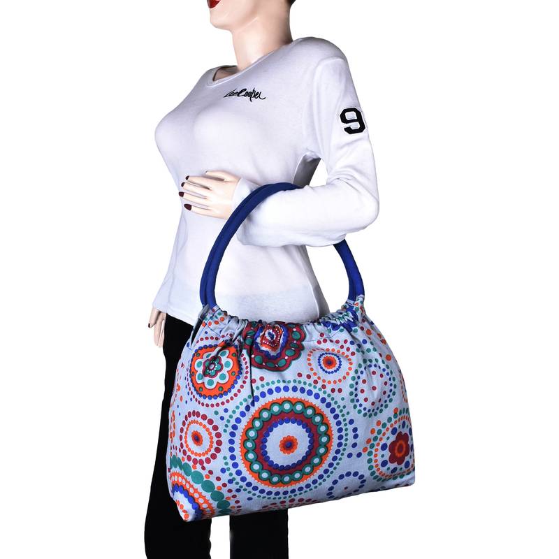 Orb Grey Canvas Shoulder Bag