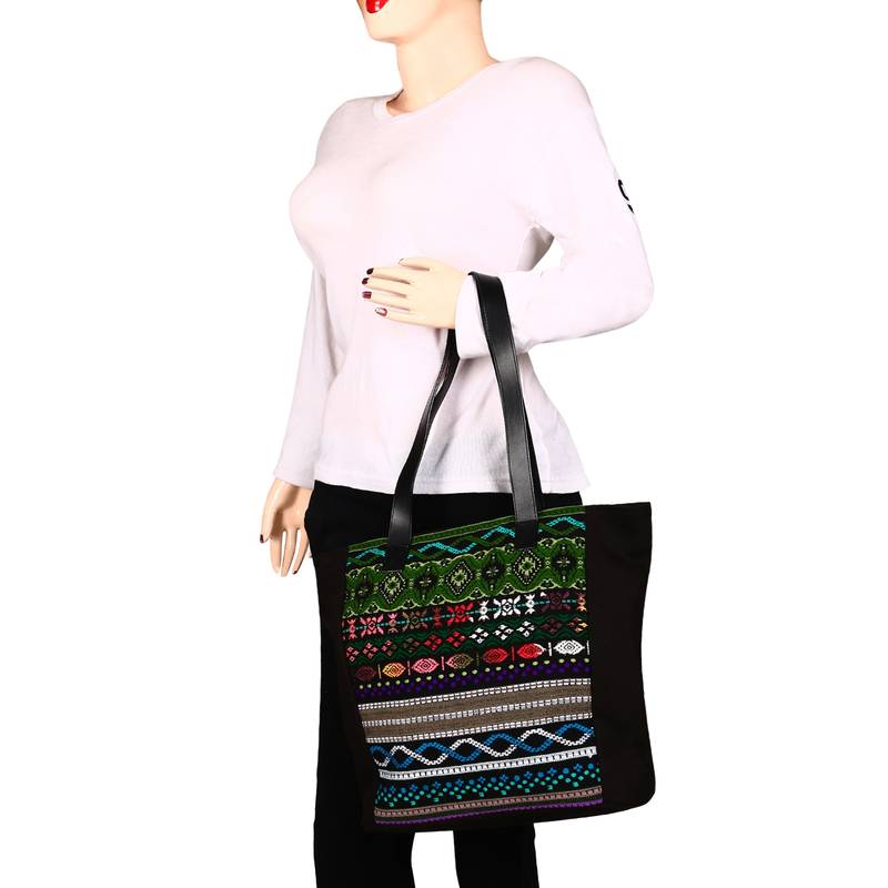 Nava Black Acrylic Tote Bag