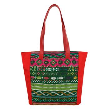 Nava Red Acrylic Tote Bag 1