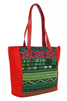 Nava Red Acrylic Tote Bag