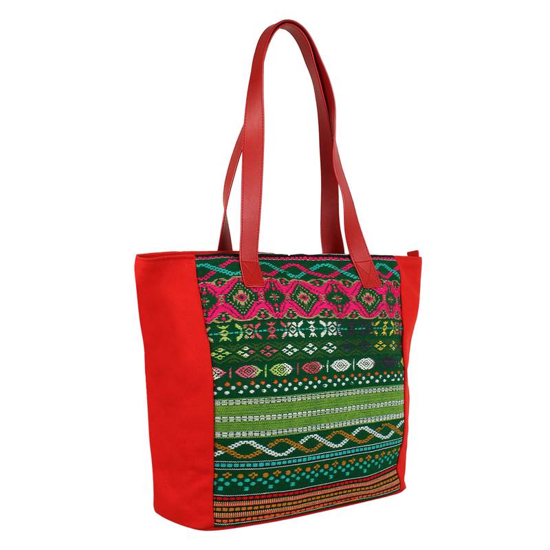 Nava Red Acrylic Tote Bag