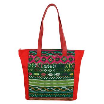 Nava Red Acrylic Tote Bag 3