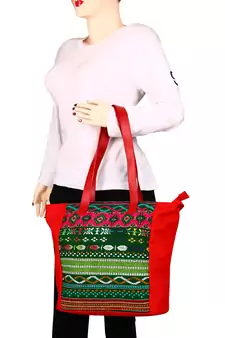 Nava Red Acrylic Tote Bag
