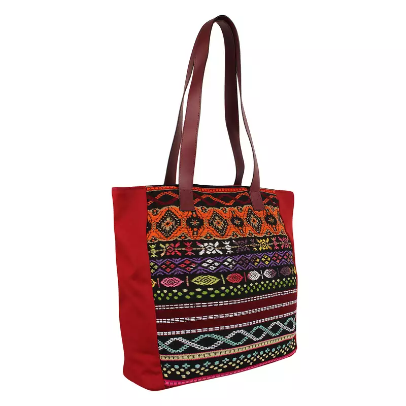 Nava Maroon Acrylic Tote Bag