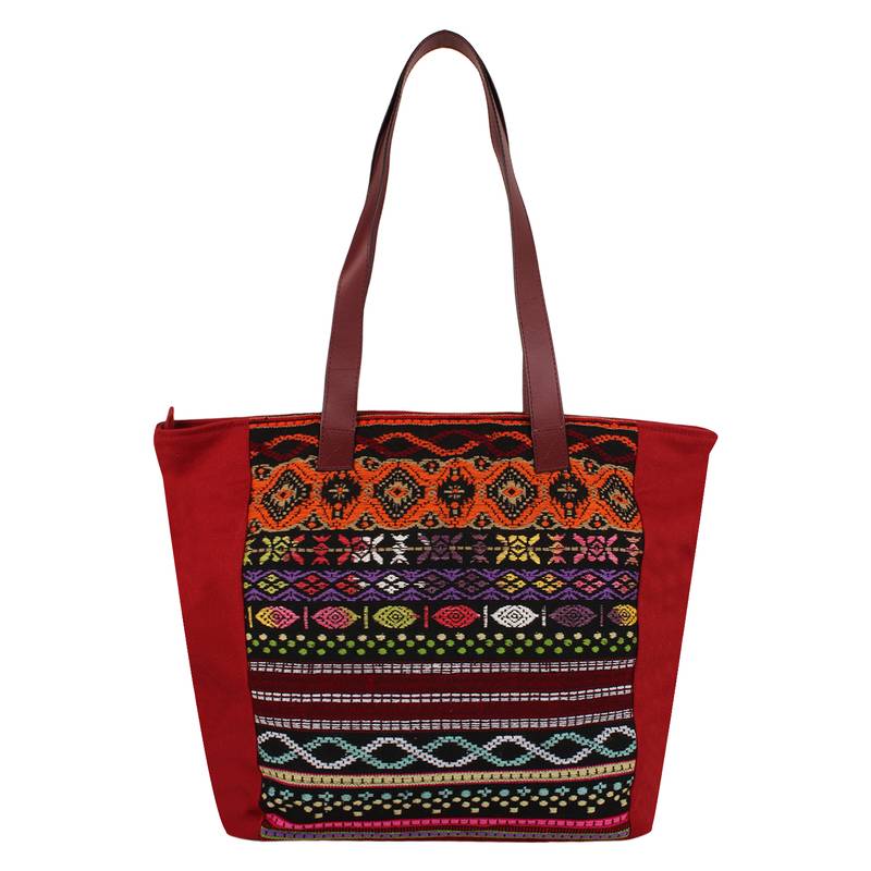 Nava Maroon Acrylic Tote Bag