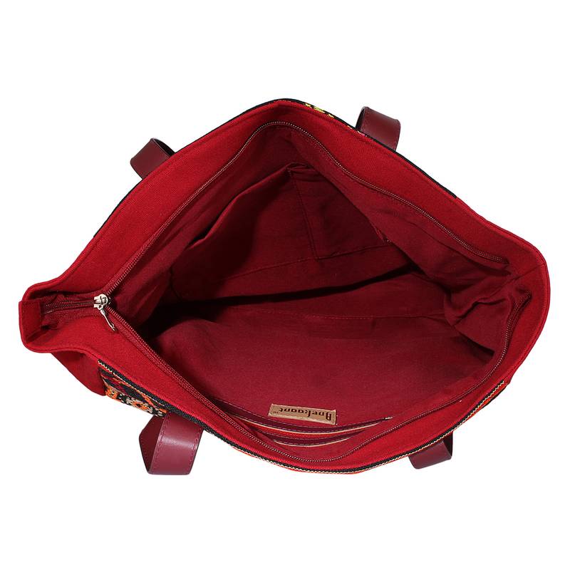 Nava Maroon Acrylic Tote Bag