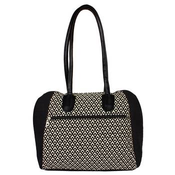 Monochrome Jacquard Black & White Shoulder Bag 3