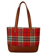 Streak Red Cotton Shoulder Bag