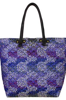 Duvet Blue Jacquard Tote Bag