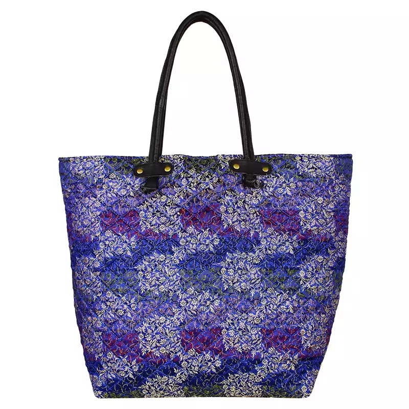 Duvet Blue Jacquard Tote Bag