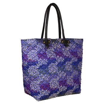 Duvet Blue Jacquard Tote Bag 2