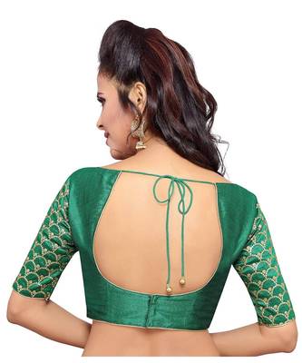 Designer Greeen Sleeve Embroidered Work Readymade Blouse 2