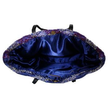 Duvet Blue Jacquard Tote Bag 5