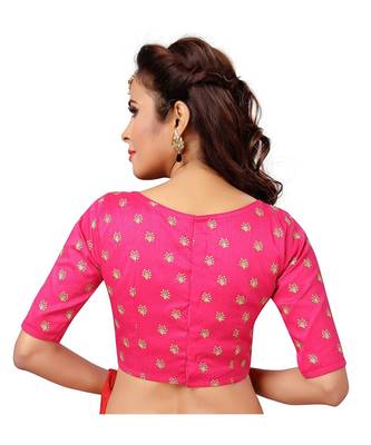 Designer Pink Embroidered Work Blouse 2