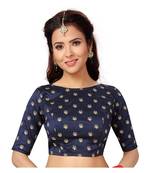 Designer Navyblue Embroidered Work Blouse