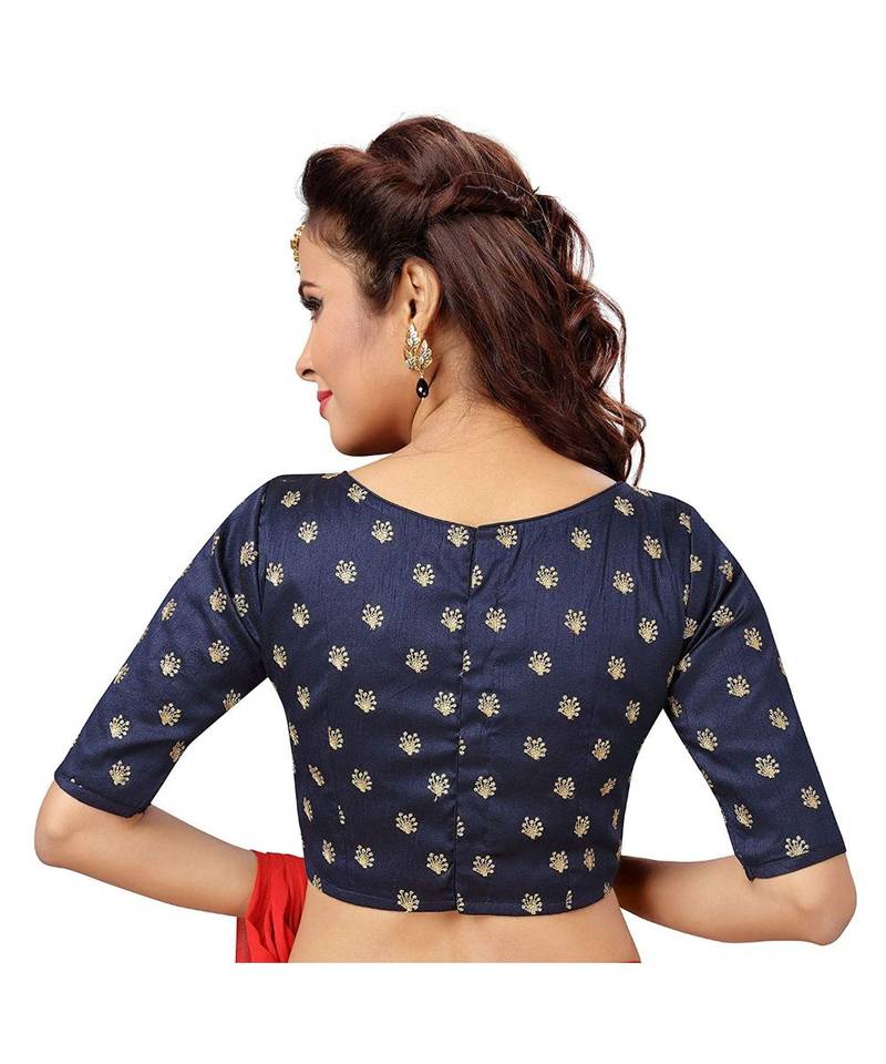 Designer Navyblue Embroidered Work Blouse