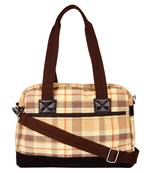 Streak Beige Cotton Shoulder Bag