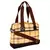 Streak Beige Cotton Shoulder Bag