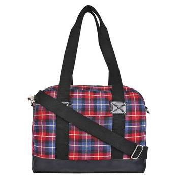 Streak Blue & Red Cotton Shoulder Bag 1