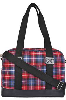 Streak Blue & Red Cotton Shoulder Bag