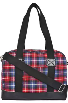 Streak Blue & Red Cotton Shoulder Bag