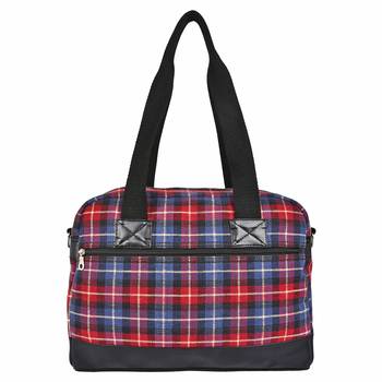 Streak Blue & Red Cotton Shoulder Bag 3