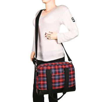 Streak Blue & Red Cotton Shoulder Bag 6