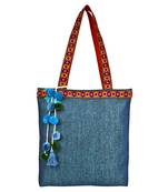 Peppy Blue Viscose Tote Bag
