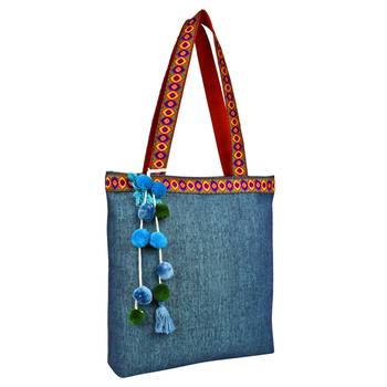 Peppy Blue Viscose Tote Bag 2