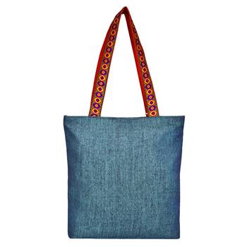 Peppy Blue Viscose Tote Bag 3