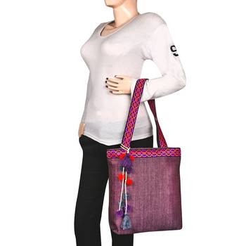 Peppy Pink Viscose Tote Bag 6