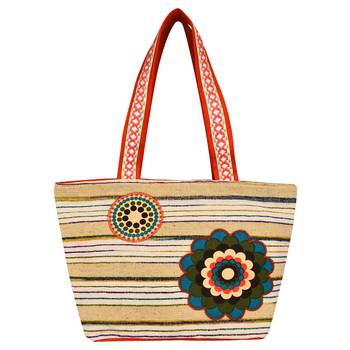 Hybrid Beige Cotton Tote Bag 1