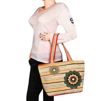 Hybrid Beige Cotton Tote Bag 5