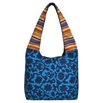 Florid Blue & Multi Canvas Hobo Bag 1